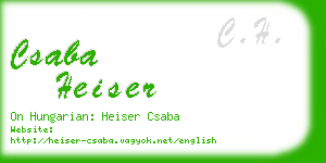 csaba heiser business card